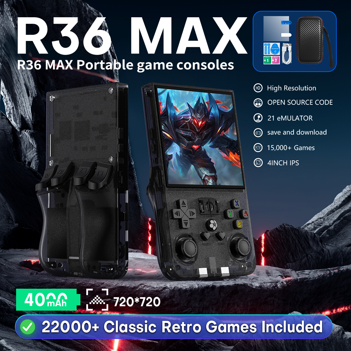 Retro Gaming Art - Open Source R36MAX Portable Video Game