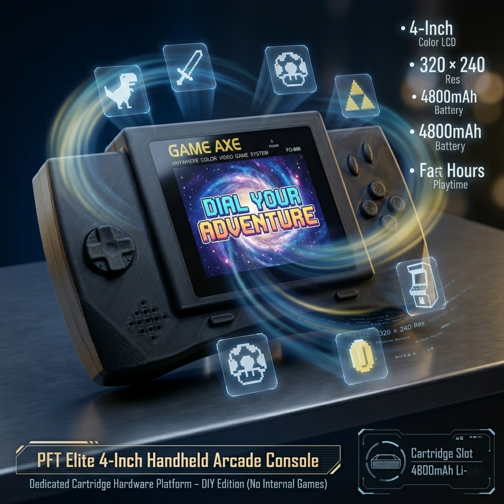 Retro Gaming Raspberry Pi - PFT Elite 4-Inch Handheld Arcade Console