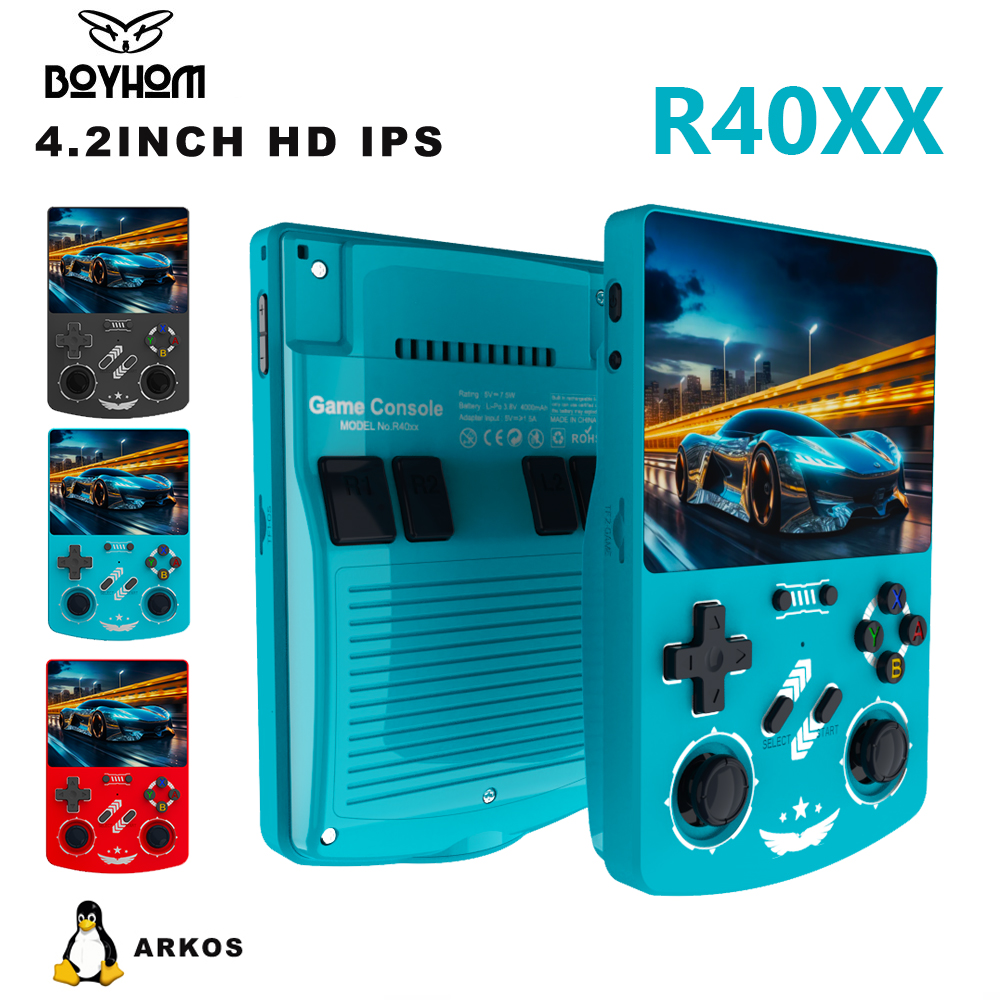 Retro Gaming Device Handheld - BOYHOM R40XX Handheld Game Console -